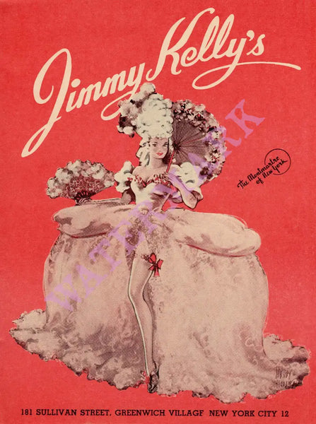 Jimmy Kelly's Nightclub, New York 1951 Menu Art