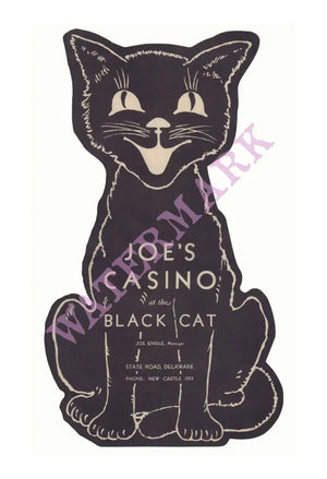 Joe's Casino at The Black Cat, New Castle, Delaware 1930s Menu Art
