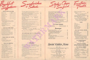 Jolly Joan, Portland Oregon 1940s Menu