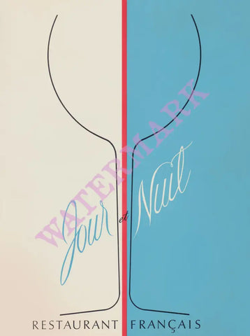 Jour et Nuit, Washington D.C. 1970s Menu Design