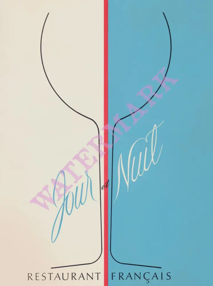 Jour et Nuit, Washington D.C. 1970s Menu Design