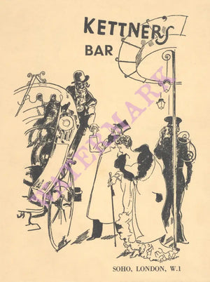 Kettner's, London 1955 Menu Art