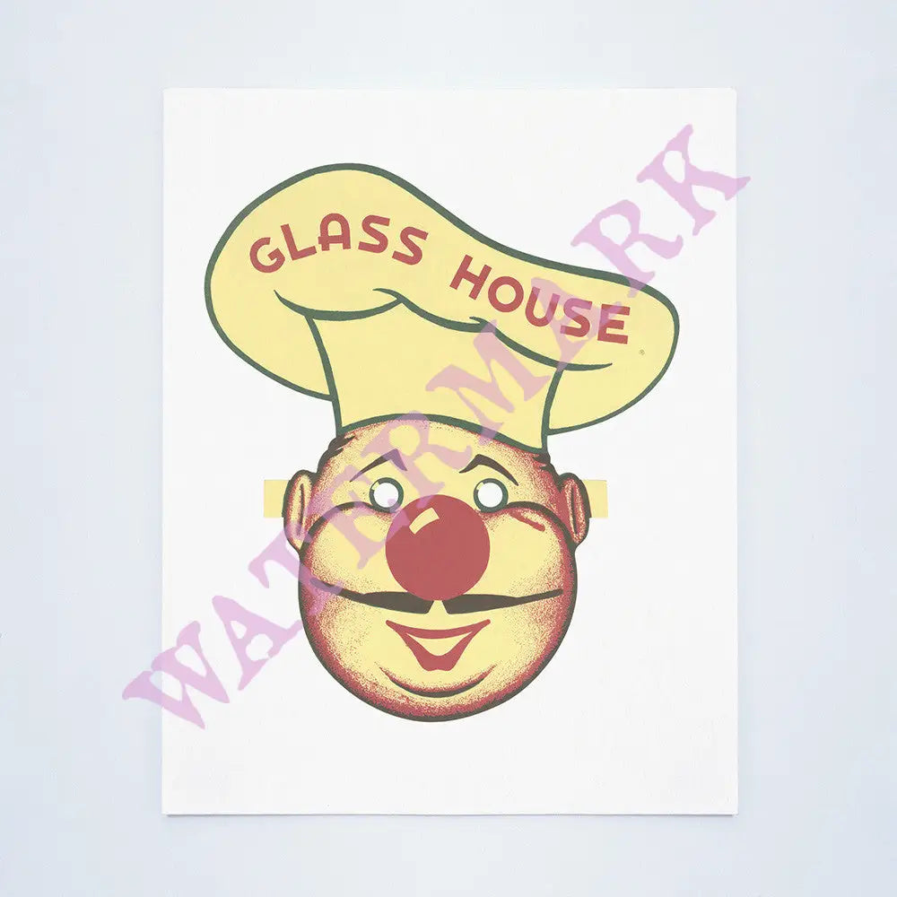 Kid's Menu Glass House Restaurant 1950s