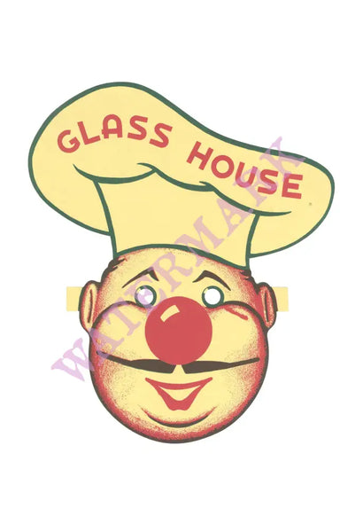 Kid's Menu Glass House Restaurant 1950s