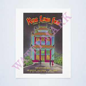 Kim Ling Inn, Los Angeles 1940s Vintage Menu
