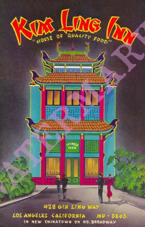 Kim Ling Inn Los Angeles 1940s Harley Spiller Collection Vintage Menu Art