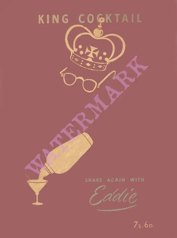 King Cocktail Shake Again With Eddie, London 1950s Book Cover 