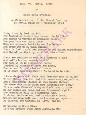 Dame Edna Everage Ode To Koala Blue 