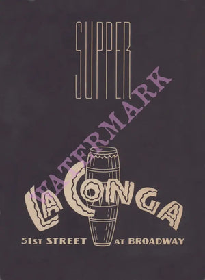 La Conga, New York 1950s Menu Art