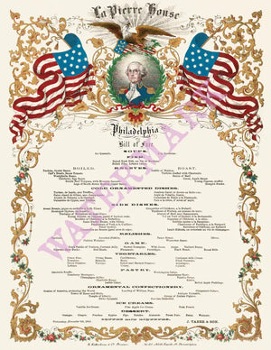 La Pierre House, Philadelphia 1854 Menu Art