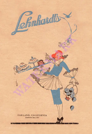 Lenhardt's, Oakland 1920 Menu Art