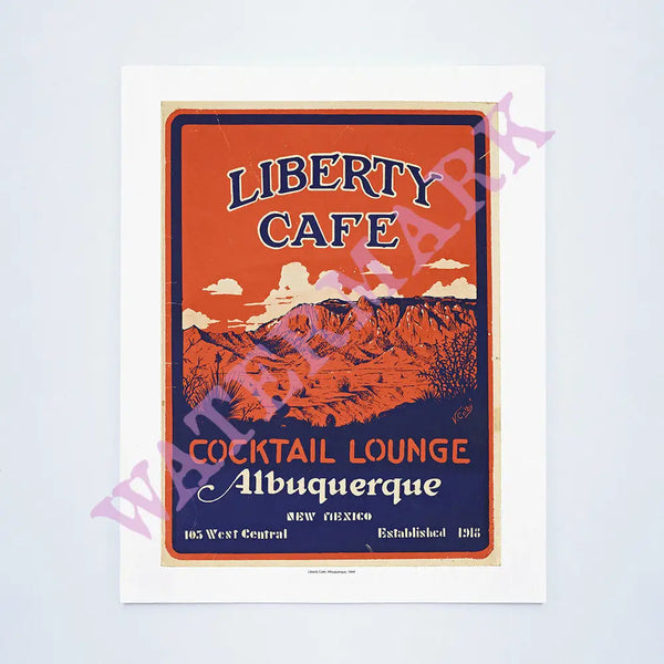 Liberty Cafe, Albuquerque, 1946  Vintage Menu