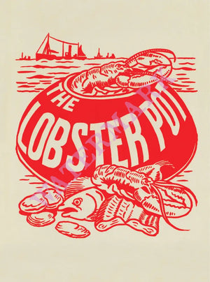 Lobster Pot, Blackpool, 1960s Menu Art