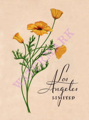 Los Angeles Limited, Train Dining Car 1940 Menu Art