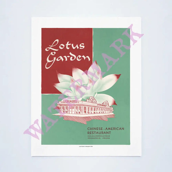 Lotus Garden, Indianapolis 1950s Vintage Menu