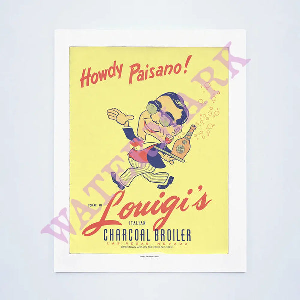 Louigi's, Las Vegas, 1960s Vintage Menu