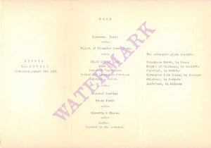 M.S. Meteor Bergen Line 1956 Menu 