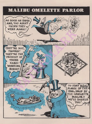 Malibu Omelette Parlor 1970s/80s Posters Prints & Visual Artwork