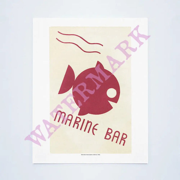 Marine Bar, Santa Catalina, California, 1930s Vintage Menu 