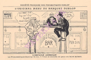 Menu du Banquet Dunlop Post Card Early 1900s