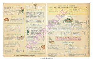 Oyster Loaf menu 1940s