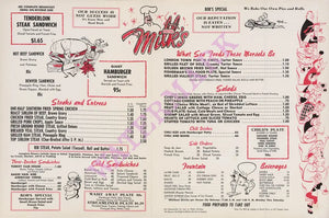 Milk's, Las Vegas 1950s/1960s | Vintage Menu Art - food menu