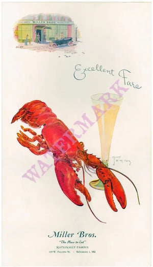 Miller Bros. Excellent Fare, Baltimore, 1955