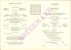 Milwaukee Road Rail Service, 1965 | Vintage Menu Art - breakfast menu