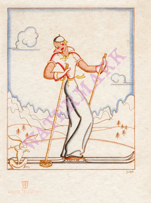 Motonave Oceania, 1930s Menu Design
