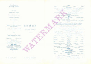 Motor Ship Italia, Home Lines 1962 Curaçao Menu
