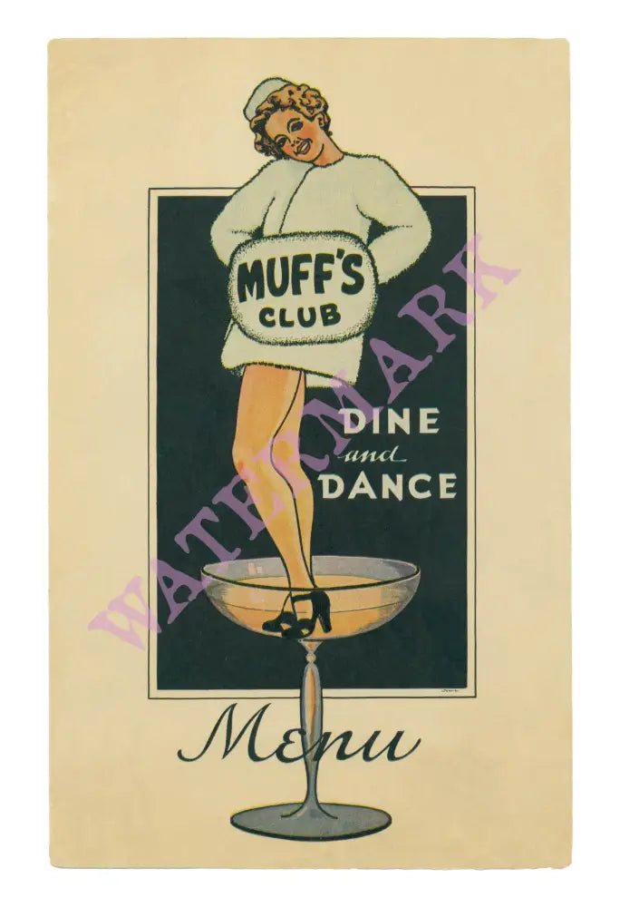 Muff’s Club Modesto California 1940s Vintage Americana Menus