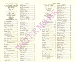 New Cathay Portland 1940 Vintage Americana Menus