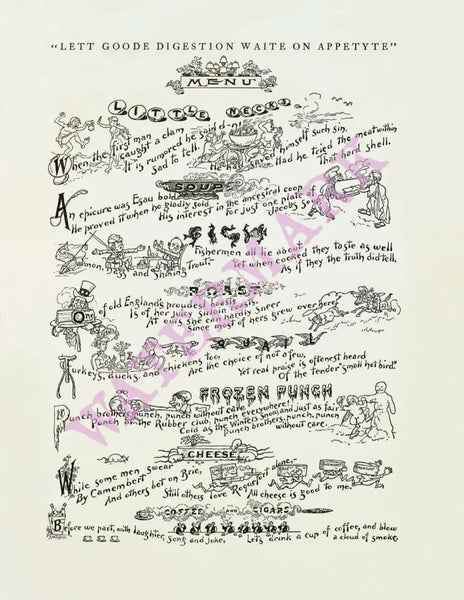 Miss Frank E Buttolph New England Rubber Clubbe Thanksgiving Dinner Boston 1901 
