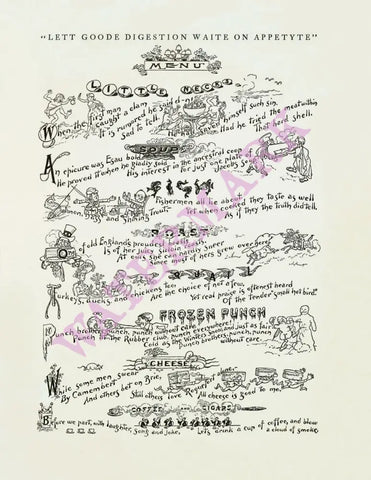 Miss Frank E Buttolph New England Rubber Clubbe Thanksgiving Dinner Boston 1901 