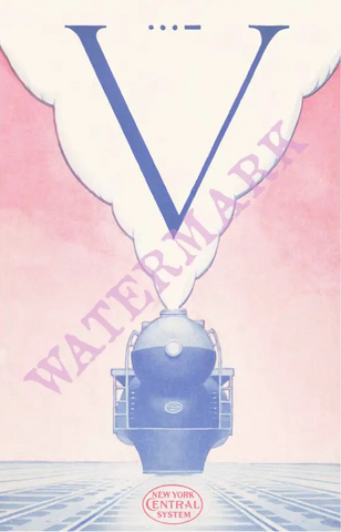 New York Central System WW2 1943 Dining Car Menu Art