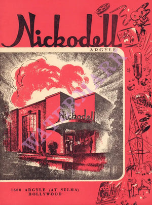 Nickodell, Hollywood 1956 menu art