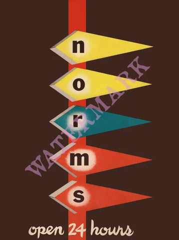 Norms, Los Angeles 1960s menu Design
