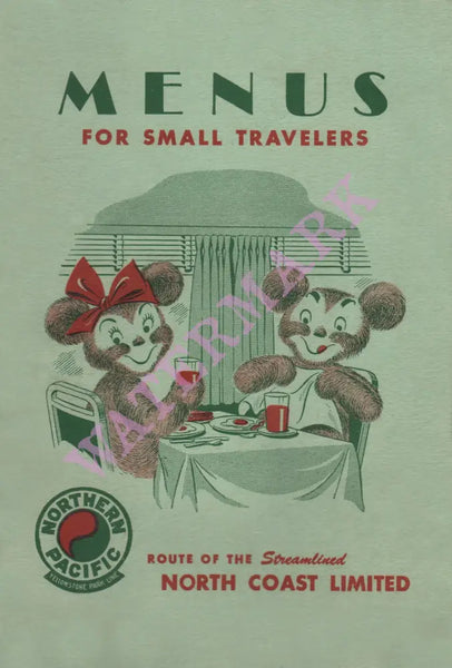 North Coast Limited Menu For Small Travelers 1951 Menu Art