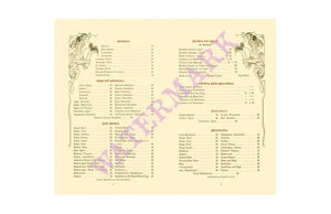 Odeon Café, San Francisco 1908 Menu
