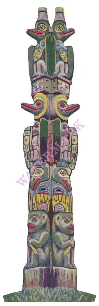 Old Kasaan Totem Pole, Steamship Spokane, Alaska August 25 1908