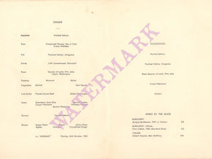 Orient Line, Orlando Goes to Sea, 1953 SS ORONSAY Menu 
