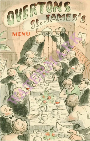 Overton's St James's London 1950s Vintage Menu