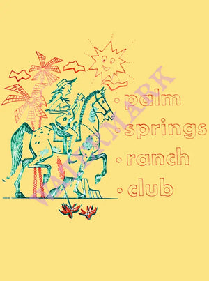 Palm Springs Ranch Club 1950s Menu Art