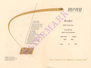 Pan Am Hawaii In-Flight Menu Art by Lillian Sadler 1957 menu