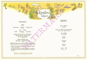 Pan American Amerique Centrale et Mexico 1960s Jacques Liozu Map menu