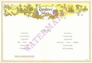 Pan American Australia & Pacific Ocean 1960s Jacques Liozu Map | Vintage Menu Art - food menu