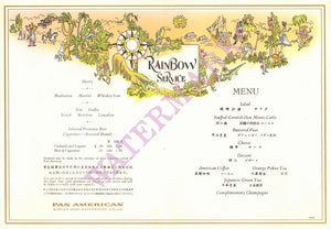 Pan American Latin America 1960s Jacques Liozu Map print | Vintage Menu Art – back