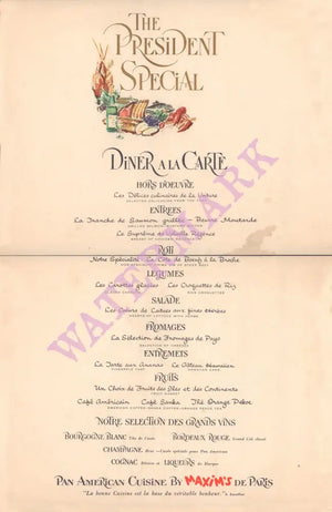 Pan American World 1960s Jacques Liozu Map | Vintage Menu Art – Menu inside map