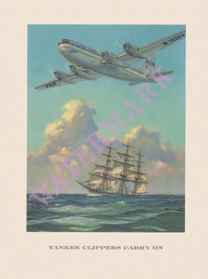 Pan American World Airways, "Yankee Clippers Carry On" Gordon Grant Menu Art 1952/3