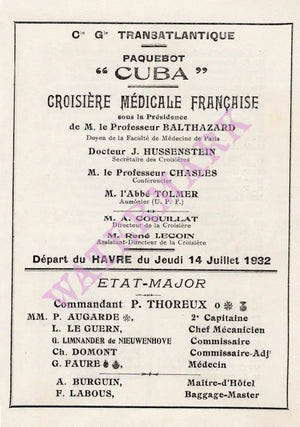 Paquebot Cuba, 1932